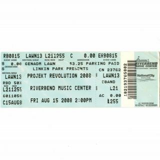 Linkin Park & Chris Cornell Concert Ticket Stub Cincinnati Oh 8/15/08 Riverbend