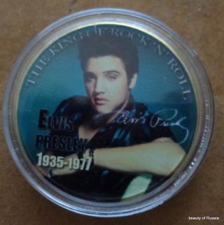 Elvis Presley The King Of Rock N Roll 24k Gold Plated Memorabilia Coin 50s