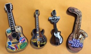 Graceland Elvis Sun Studio Memphis Hard Rock Cafe Orleans Guitar Magnet