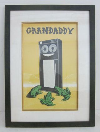 Grandaddy Vintage Concert Gig Show Poster Frog Letterpress Print Framed 16x22