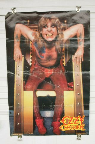 Vintage Ozzy Osbourne Poster 1982 Western Graphics Heavy Metal Black Sabbath