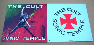 The Cult Sonic Temple 2 Sided Promo 12x12 Poster Flat 1989 -