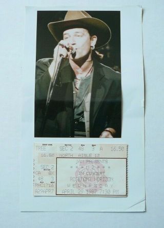 U2 Photo Concert Ticket Stub April 29 1987 Rosemont Horizon W/ Bonus