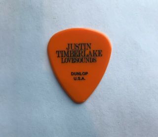 Justin Timberlake Signature 2007 Tour Issued Guitar Pick Lovesounds Orange