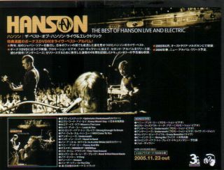 2005 Hanson The Best Of Japan Album Promo Ad / Advert / Clippings Cuttings Photo