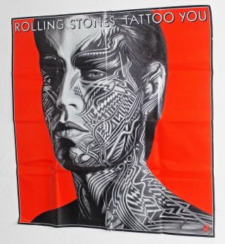 Orig.  1981 The Rolling Stones " Tattoo You " Promo Poster Mick Jagger Red Version