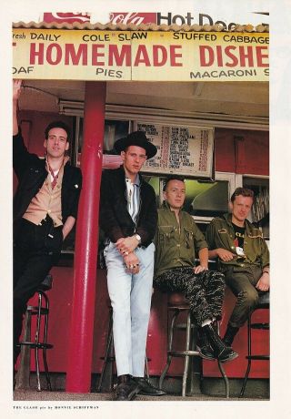1982 The Clash Japan Mag Photo Pinup Mini Poster / Vintage Clipping C12r