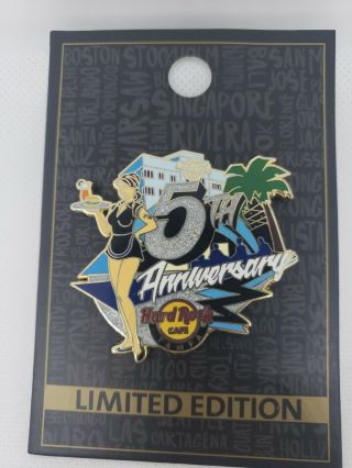 2015 HARD ROCK CAFE TAMPA 5TH ANNIVERSARY/HOTEL FACADE/SERVER LE PIN limited 2