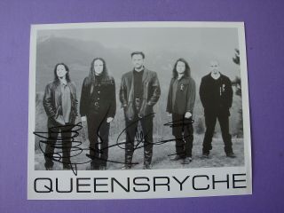 4x Signed Queensryche Promo 8 X 10 Photo Rock Band No Geoff Tate Autographed