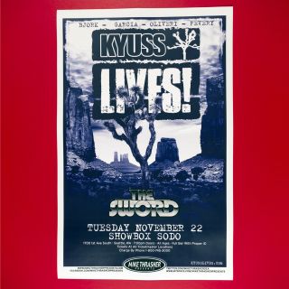 Kyuss Lives 2011 11x17 Concert Poster.  Seattle Wa Or Portland Or.