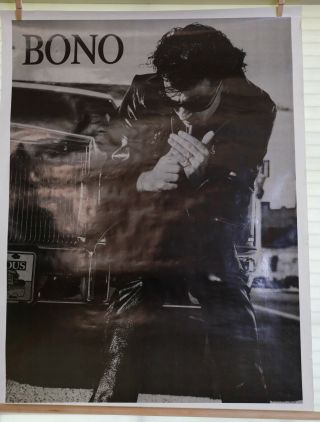 U2 Bono No Brand Poster Leather Jacket Smoking