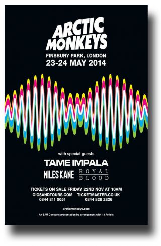 Arctic Monkeys Poster Concert 11 " X17 " W Tame Impala London Usa Sameday Ship