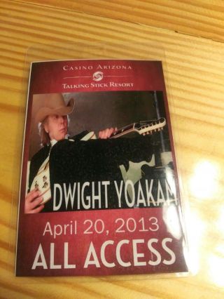 Dwight Yoakam 2013 Tour Laminated Backstage Pass All Access Pass
