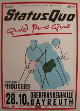 Status Quo Concert Tour Poster 2011 Quid Pro Quo