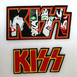 Kiss Logo 3 " To 4 " Embroidered Patch Set Of 2 - Rock Group
