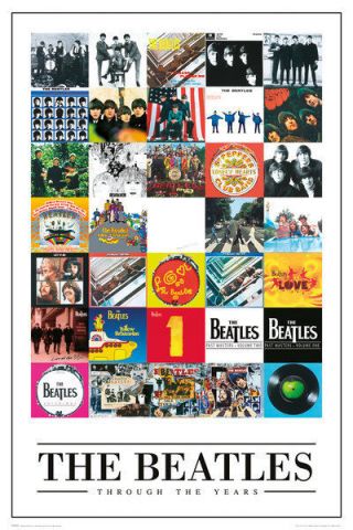 Beatles - Through The Years Poster 24x36 - Music Band Album Collage 50483