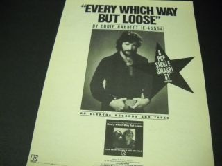 Eddie Rabbitt Is Every Which Way But Loose 1979 Promo Poster Ad