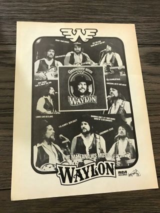 1979 Vintage 8x11 Promo Print Ad For Waylon Jennings The Man And His Music Rca