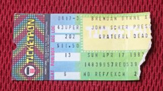 1983 Grateful Dead (jerry Garcia,  Bob Weir) Jersey Concert Ticket Stub