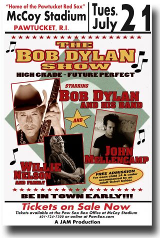 Bob Dylan Poster 11 " X17 " W/ Willie Nelson John Mellencamp Usa Sameday Ship