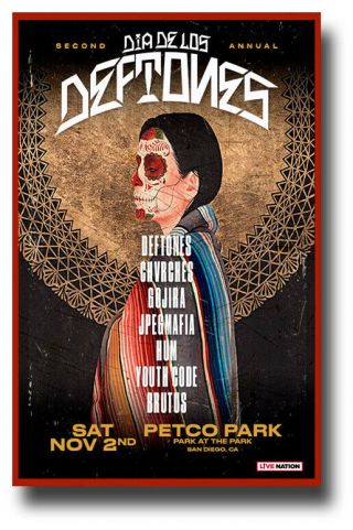 Deftones Poster 11 " X17 " Dia De Los Deftones Side Concert Ships Sameday From Usa