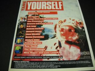 Tame Yourself 1991 Promo Poster Ad Indigo Girls Raw Youth Lene Lovich K.  D.  Lang