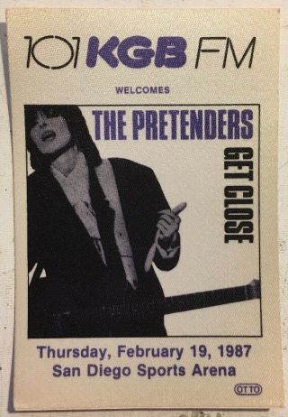 Pretenders Vintage Concert Tour Backstage Pass