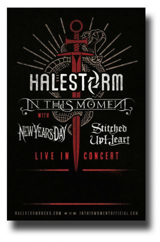 Halestorm Poster Tour W/ In This Moment 11 " X17 " 2018 Ships Sameday From Usa