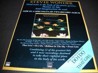 Stevie Wonder Good Sense Is The Body Of His Poetic Genius 1982 Promo Poster Ad