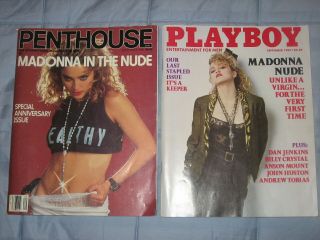 Playboy And Penthouse Magazines Featuring Madonna Both September 1985 Issues