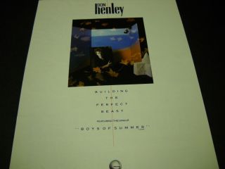 Don Henley Building The Perfect Beast With Boys Of Summer 1984 Promo Poster Ad