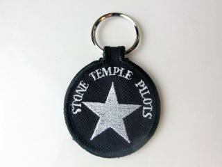 Stone Temple Pilots Stp Round Star Embroidered Keyfob Keychain Oop Rare