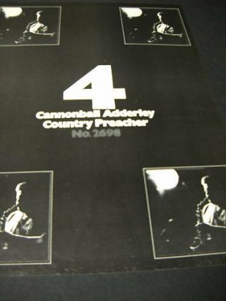 Cannonball Adderley Is A Country Preacher 1969 Promo Poster Ad