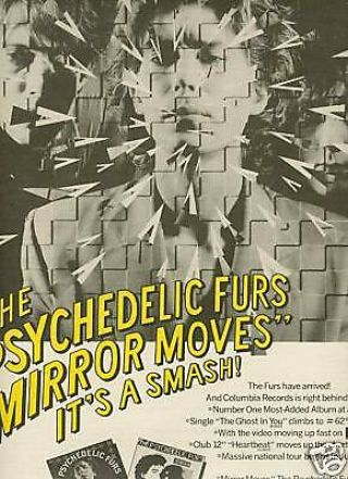 Psychedelic Furs 1984 Poster Ad Mirror Moves Is Smash