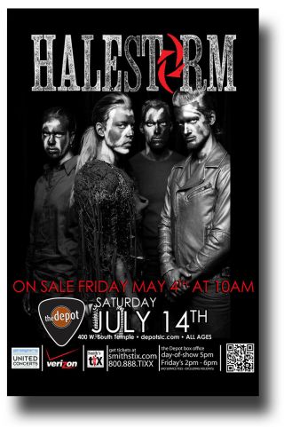 Halestorm Poster Concert Promo 11 " X17 " Black Slc Ships Sameday From Usa