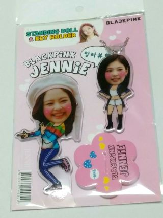 Jennie Blackpink Black Pink Photo Standing Doll Key Holder Kpop Jisoo Rose Lisa