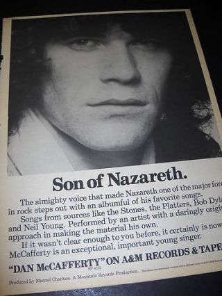 Dan Mccafferty Son Of Nazareth 1978 Promo Poster Ad