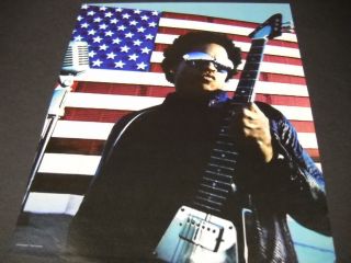 Lenny Kravitz Plays Guitar American Flag 1999 Promo Poster Ad Condi