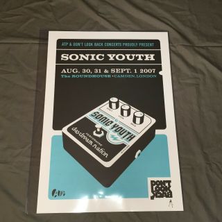 Sonic Youth Concert Poster 2007 London Roundhouse 18x24