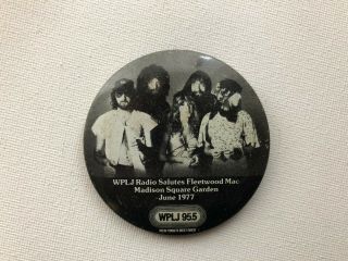 Vintage 1977 Fleetwood Mac Msg Promo Pin Badge Button Defunct Wplj York Rock