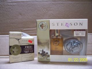 Stetson Cologne Belt Buckle And 1.  5 Fl 44ml Cologne 1.  0fl After Shave Never Open