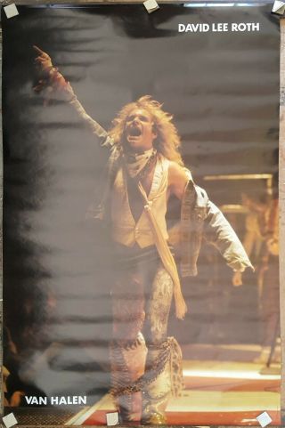 David Lee Roth 1981 Stage Van Halen Poster Approx 23 X 35