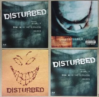 Disturbed The Sickness Set Of 2 Double Sided Promo Only Poster / Flats