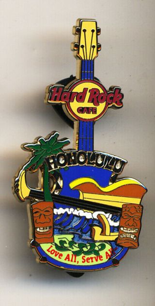 Hard Rock Cafe Honolulu 2010 Core City Tee Guitar Pin - V8 - 55550