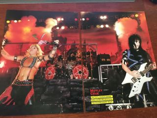 1985 Vintage 2pg Print Photo Clipping Of Band Motley Crue Vince Neil,  Mick Mars