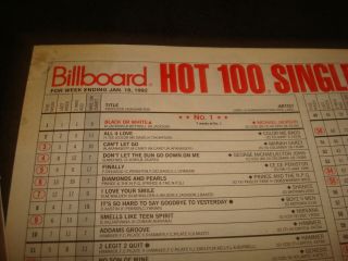 MICHAEL JACKSON 1992 1 Billboard Hot 100 Singles chart,  ad for 