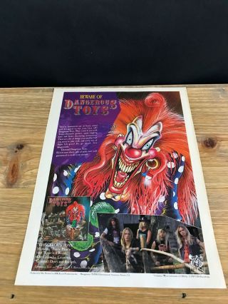 1989 Vintage 8x11 Album Promo Print Ad For Beware Of " Dangerous Toys "