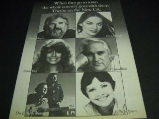Ua 1978 Promo Poster Ad Doc & Merle Watson Crystal Gayle Dottie West Billie Jo