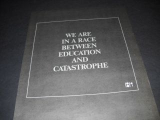 Janet Jackson Race Bewtween Education And Catastrophe 1989 Promo Poster Ad