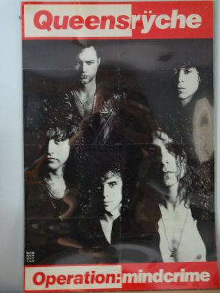 Vintage Queensryche 1988 Operation Mindcrime Promo Poster - Rare